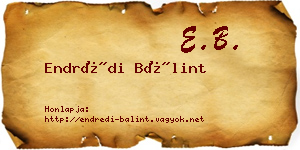 Endrédi Bálint névjegykártya