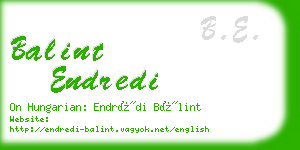 balint endredi business card